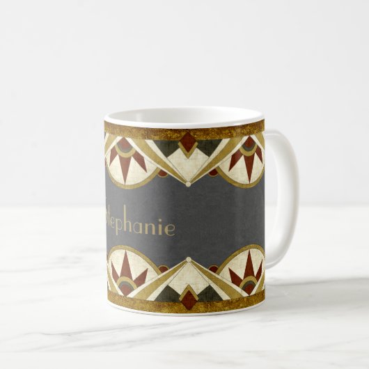 Art-Deco-Stil Personalisiert Kaffeetasse (VorderseiteRechts)