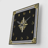 Art-Deco-Stil Quadratische Wanduhr (Winkel)