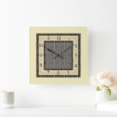 Art-Déco-Stil Quadratische Wanduhr (Zuhause)