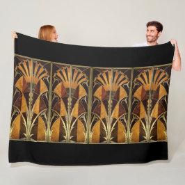 Art Deco-Stil Schwarz Gold Fleecedecke