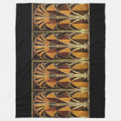 Art Deco-Stil Schwarz Gold Fleecedecke (Vorderseite)