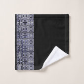 Art Deco Stil Schwarz-Grau-Handtuch-Set Badhandtuch Set (Waschlappen)