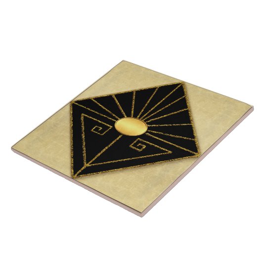 Art Deco Stil Schwarz und Gold Fliese (Seite)