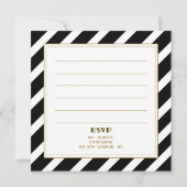 Art Deco Stil Schwarz und Neujahr Party Einladung (Rückseite)