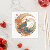 Art-Déco-Stil Vogel des Paradise Design Serviette (Beispiel)