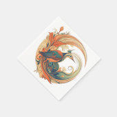 Art-Déco-Stil Vogel des Paradise Design Serviette (Ecke)