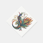 Art-Déco-Stil Vogel des Paradise Design Serviette (Ecke)
