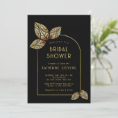 Art Deco Stilisierte Blätter Boho Frame Brautparty Einladung (Stehend Vorderseite)