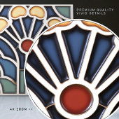 Art Deco stilisierte Sonnenstrahl-Baumkachel Fliese
