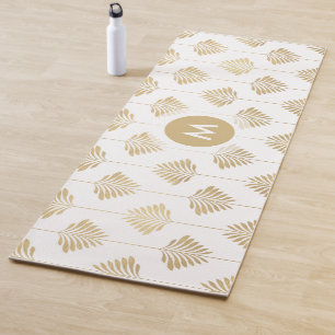 Art-Deco stilisiertes Blätter-Muster Yogamatte