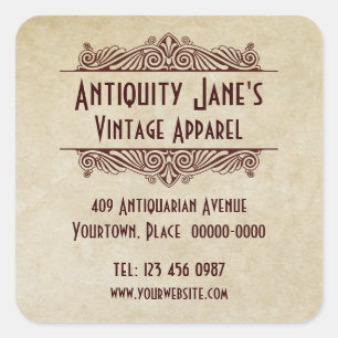 Art-Deco-Stilpapier Werbekleber Quadratischer Aufkleber