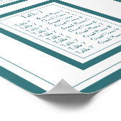 Art-Deco-Stilpfocks Hochzeitsdiagramm Poster (Ecke)