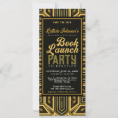 Art Deco Stilvolle Glam Book Launch Einladung (Vorderseite)