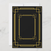 Art Deco Stilvolle Gold Border Einladung (Rückseite)