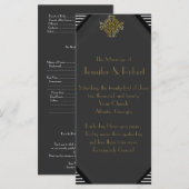 Art Deco stilvolle Hochzeitsprogramm Programm (Vorne/Hinten)