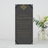 Art Deco stilvolle Hochzeitsprogramm Programm (Stehend Vorderseite)