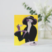 Art Deco Stilvolle Lady High Tee ~ Leere Back Einl Einladung (Stehend Vorderseite)