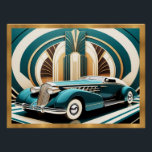 Art Deco Streamated Car Poster<br><div class="desc">Ich habe dieses hübsche Deko-Poster des Deko stromlinienförmigen Aussehens erstellt, mit einem Auto und einem Deko-Hintergrund. Das Deko ist sehr kunstvoll und macht jedes Zimmer zu einem guten Plakat, egal ob es sich um ein Büro, ein Wohnzimmer oder ein Bad handelt. Es kann gerahmt sein, wodurch es sehr elegant aussehen...</div>