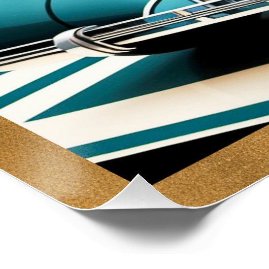 Art Deco Streamated Car Poster (Ecke)