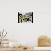 Art Deco Street Szene Poster (Küche)