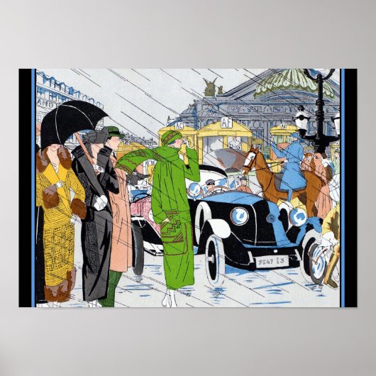 Art Deco Street Szene Poster (Vorne)