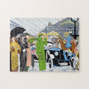 Art Deco Street Szene Puzzle