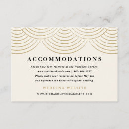 Art Deco String Lights Enclosure Cards Ivory Gold Begleitkarte