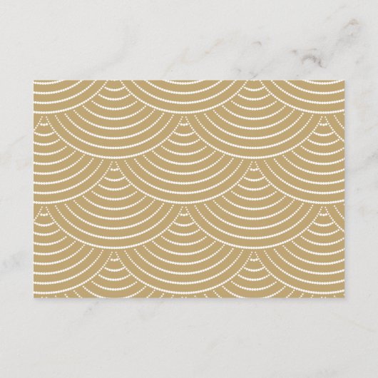 Art Deco String Lights Enclosure Cards Ivory Gold Begleitkarte (Rückseite)