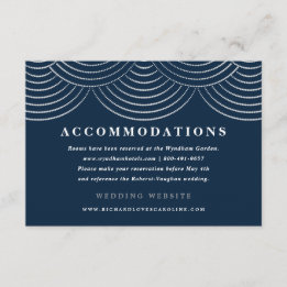 Art Deco String Lights Enclosure Cards Navy Blue Begleitkarte