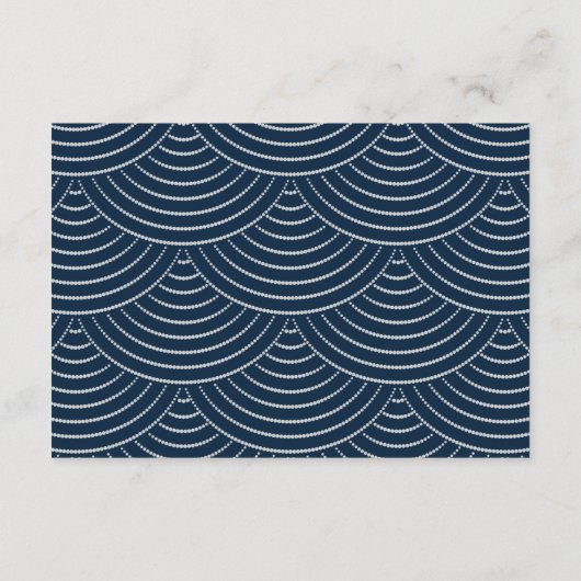 Art Deco String Lights Enclosure Cards Navy Blue Begleitkarte (Rückseite)