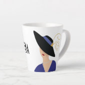 Art Deco Style 1930er Frauen in Black Hat Milchtasse (Rechte Ecke)