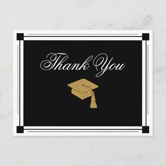 Art Deco Style Abschluss Vielen Dank Postkarte (Vorderseite)