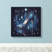 Art Deco Style Blue Stilettos Leinwanddruck (Insitu (Holzboden))