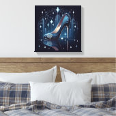Art Deco Style Blue Stilettos Leinwanddruck (Insitu (Schlafzimmer))