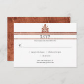 Art Deco Style Copper Glitzer UAWG | RSVP Karte (Vorne/Hinten)