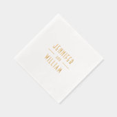 Art Deco Style Couple's Name Servietten Mit Folie (Rechts)