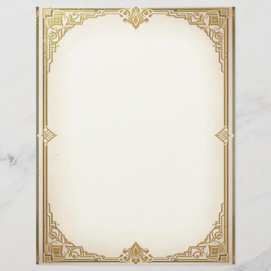 Art Deco Style Frame Stationery Paper Briefbogen (Vorderseite)