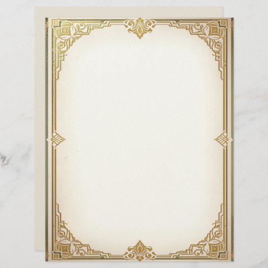 Art Deco Style Frame Stationery Paper Briefbogen (Vorne/Hinten)