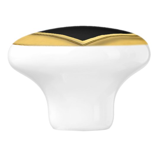 Art Deco Style Geometrie Keramikknauf (Seitenansicht)