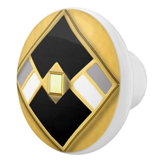 Art Deco Style Geometrie Keramikknauf (Rechts)