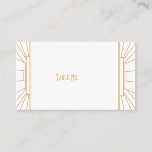 Art Deco Style Guest Escort Cards Platzkarte (Vorderseite)