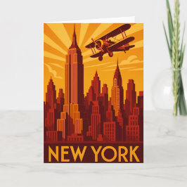 Art deco style New York skyline greetings card Karte