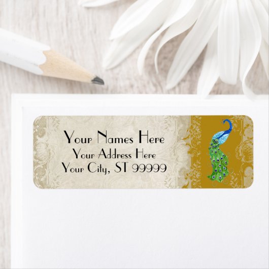 Art Deco Style Peacock Gold Matching Shipping (Insitu)