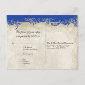 Art Deco Style Peacock Royal Vintages Highlight Einladungspostkarte (Rückseite)