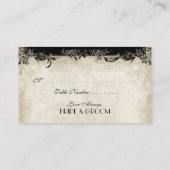 Art Deco Style Peacock Schwarze Tischnummer Cards Platzkarte (Rückseite)