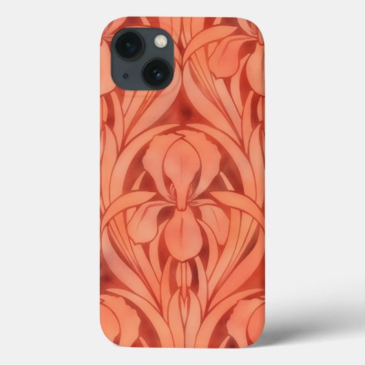 Art Deco Style Phone Case in Orange (Rückseite)
