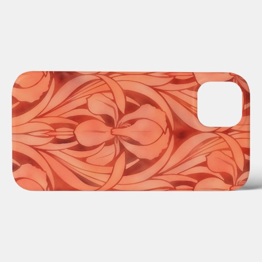Art Deco Style Phone Case in Orange (Rückseite (Horizontal))