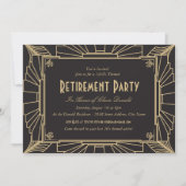 Art Deco Style Retirement-Party Einladung (Vorderseite)