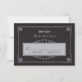 Art Deco Style RSVP Card (Silver) (Vorderseite)