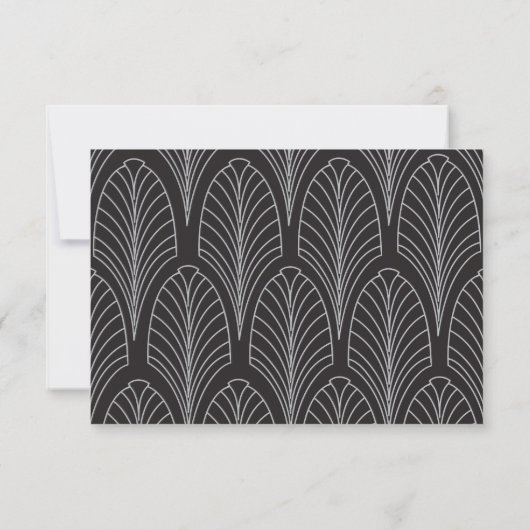 Art Deco Style RSVP Card (Silver) (Rückseite)